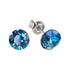 Sudraba auskari "Klasika (Bermuda Blue)" ar Swarovski™ kristāliem